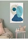 Face Abstract Printed Wall Art White/Grey/Blue 40x60cm