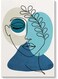 Face Abstract Printed Wall Art White/Grey/Blue 40x60cm