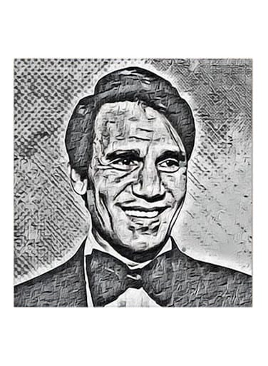 Abdel Halim Hafez MDF Wall Art Grey/Black
