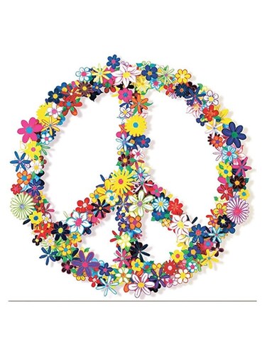 Rasta Peace Logo Themed Wall Art White/Red/Yellow 30x30cm