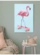Flamingo Printed Wall Art Blue/Pink 40x60cm