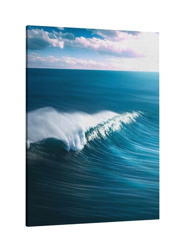 Sea Printed Framed Canvas Wall Art Blue/White 60x80centimeter
