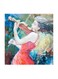 Cello Woman MDF Wall Art Multicolour 30x30cm