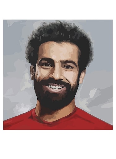 Muhammad Salah Themed Decorative Wall Art Red/Beige/Black 30x30cm