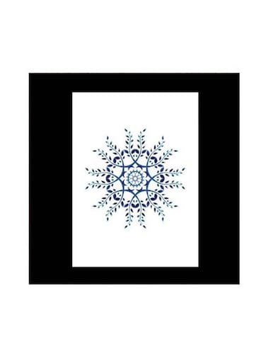 Wall Art Painting With Frame Black/White/Blue 30x30cm