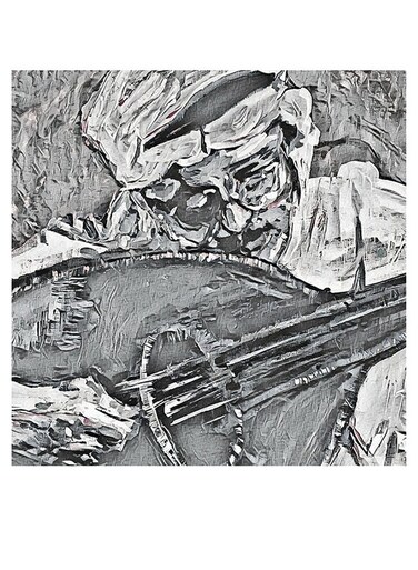Talal Maddah Themed Wall Art Grey/White/Black 30x30cm