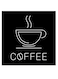 Coffee By Neon Themed Wall Art Black/White 30x30cm