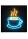Coffee By Neon Themed Wall Art Black/Yellow/Blue 30x30cm