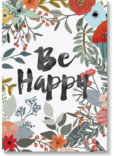 Be Happy Wall Art Painting Multicolour 40x60cm