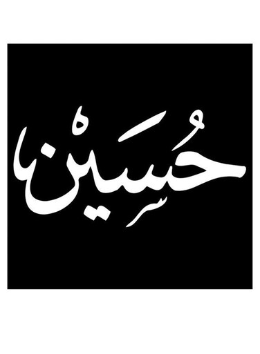 Husain Wall Art Black/White 30x30cm
