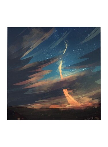 Sky Wooden Wall Art Mdf Multicolour 30x30cm