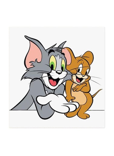 Tom and Jerry MDF Wall Art Multicolour 30x30cm