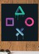 PlayStation Themed Wall Art Black/Green/Purple 30x30cm