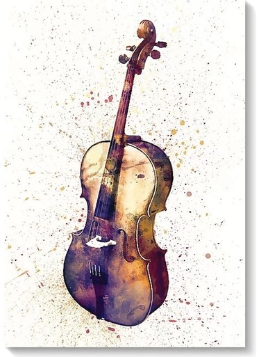 Violin Wall Art Multicolour 40x60cm