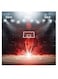 Basketball Themed Wall Art Grey/Red/White 30x30cm