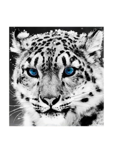 White Tiger MDF Wall Art Multicolour 30x30cm
