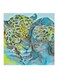 Wooden Women And Tiger Wall Art Painting Blue/Green/Grey 30x30centimeter
