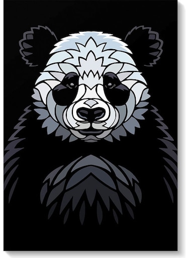 Panda Wall Art Black/White 40x60cm