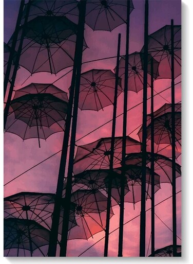 Umbrellas Wall Art Multicolour 40x60cm