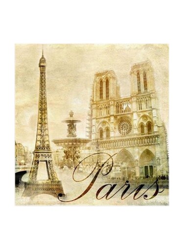 Paris MDF Wall Art Multicolour 30x30centimeter
