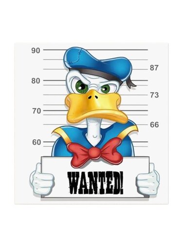 Donald Duck MDF Wall Art Multicolour 30x30centimeter