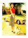 Girl With Dog Printed Decorative Wall Art Plate Yellow/Red/Grey 15x20cm