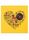 Decorative Wall Art Yellow/Black/Red 30x30cm