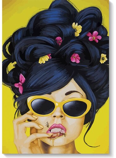 Cool Girl Themed Wall Art Painting Multicolour 40x60cm