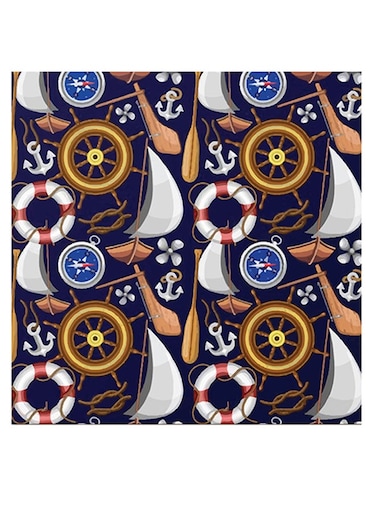 Sailor Themed Wall Art Blue/White/Yellow 30x30cm
