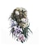 Lion And Flowers Themed Decorative Wall Art Green/Purple/White 30x30cm