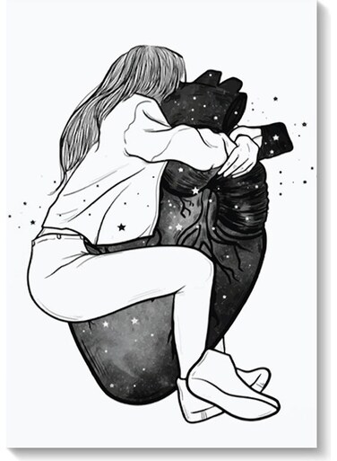 Hug Heart Wall Art Multicolour 40x60cm