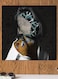 Woman Printed Wall Art Black/Yellow/White 30x30cm