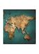 World Map MDF Wall Art Multicolour 30x30centimeter