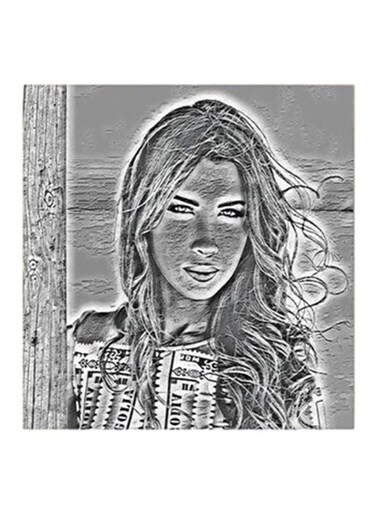 Nancy Ajram MDF Wall Art Painting Grey 30x30cm
