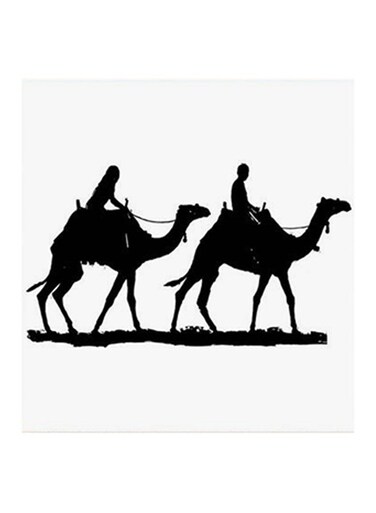 Camel MDF Wall Art White/Black