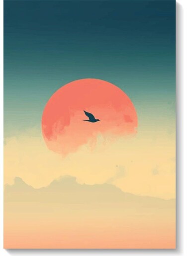 Bird Wall Art Multicolour 40x60cm