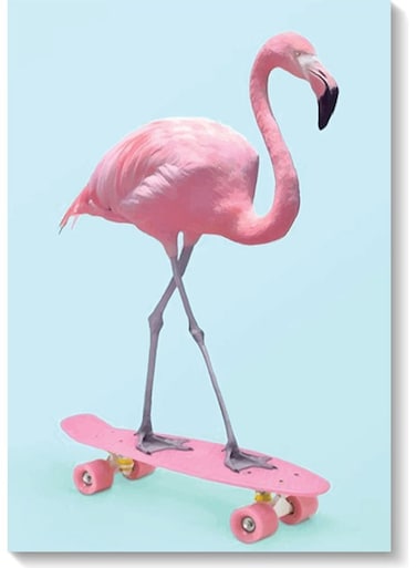 Flamingo Printed Wall Art Blue/Pink 40x60cm