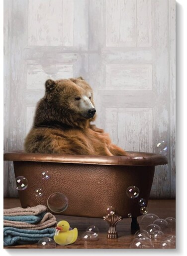 Bear Wall Art Painting Multicolour 40x60cm