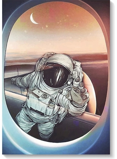 Astronaut Wall Art Multicolour 40x60cm