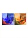 2-Pieces Calligraphy Word Mdf Wall Art Multicolour 30x30centimeter