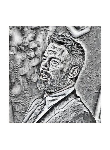 Ben Affleck MDF Wall Art Multicolour 30x30cm