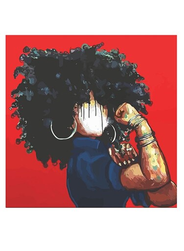 Women Themed Decorative Wall Art Red/Blue/Black 30x30cm