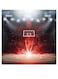 Basketball Themed Wall Art Grey/Red/White 30x30cm