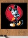 Mickey Mouse Themed Printed MDF Wall Art Black/Red/Blue 30x30cm