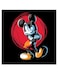 Mickey Mouse Themed Printed MDF Wall Art Black/Red/Blue 30x30cm