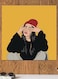 Woman Themed Wall Art Yellow/Red/Black 30x30cm