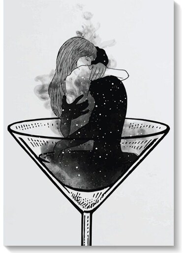 Decorative Wall Art Painting White/Black 40 x 60cm