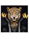 Tiger Themed Wall Art Black/Yellow/White 30x30cm