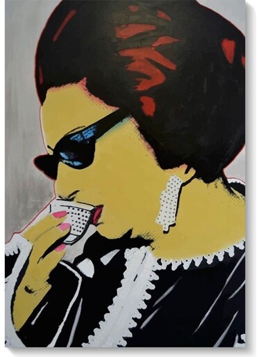 Um Kolthum Pop Art Themed Wall Art Painting Multicolour 40x60cm