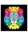 Lion Themed Printed MDF Wall Art Black/Pink/Blue 30x30cm